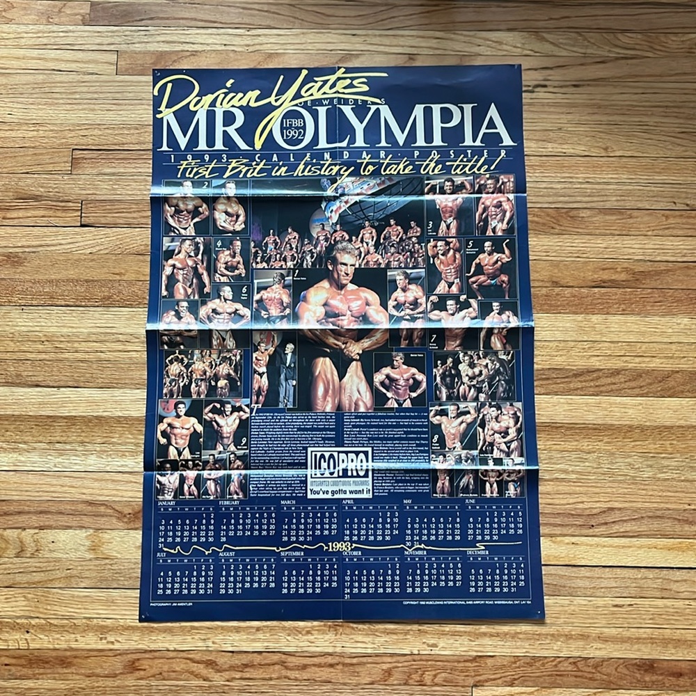 Vintage MuscleMag Calendar Poster / 1992
